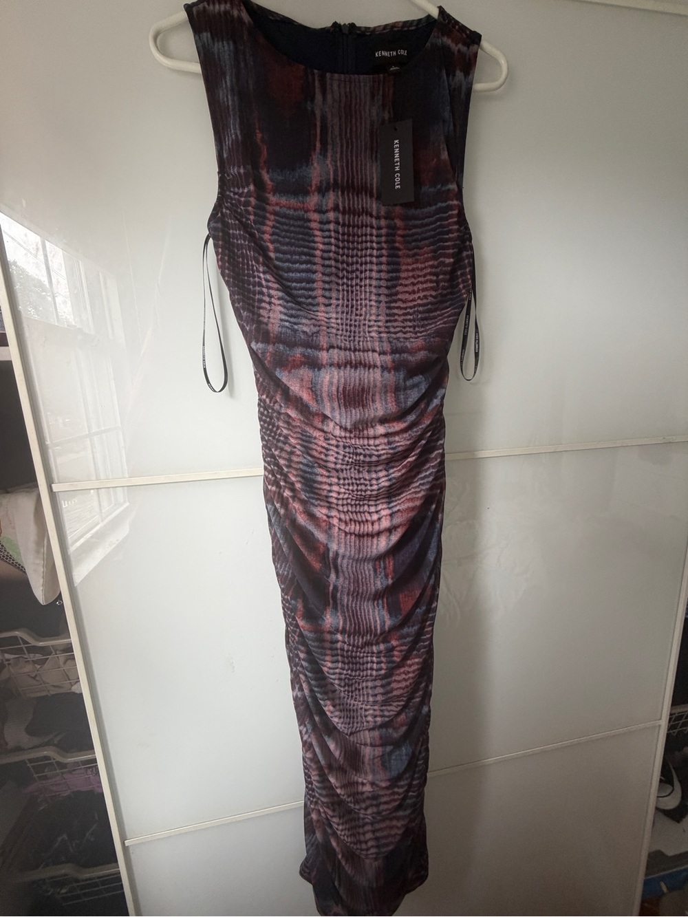 Kenneth Cole Women's Multi-Color Ruched Sleeveless dress size 6 new with tags!